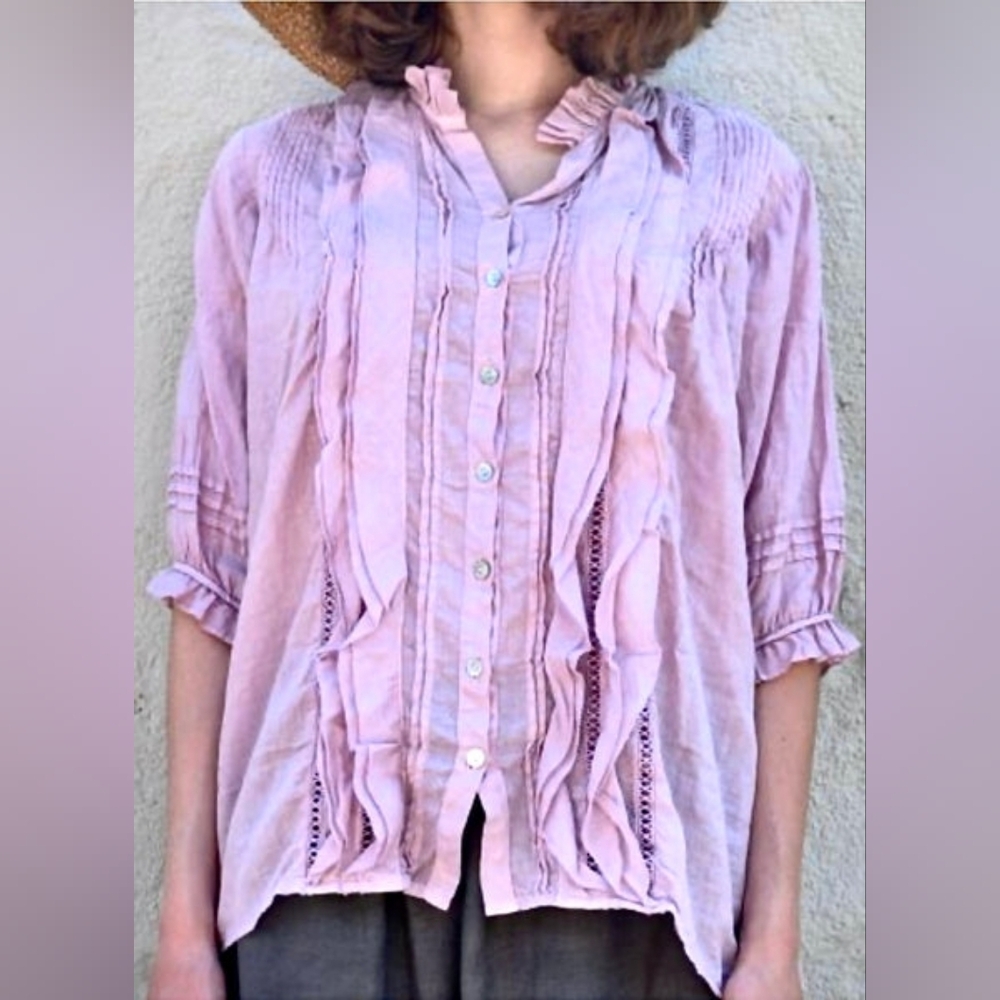 JP and Mattie 2030 Madeleine Ruffle and Lace Shirt